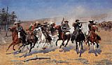Frederic Remington Famous Paintings - A Dash for the Timber